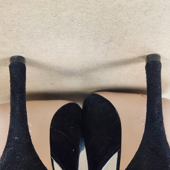 Joan & David Black Suede Strappy Pumps Women’s SZ 9M Pointed Toe Bow Stiletto - Picture 15 of 16